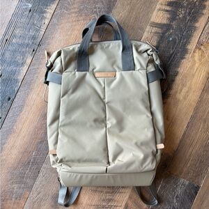 Bellroy Olive Backpack with Dark Gray Straps